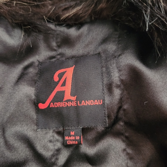 Adrienne Landau Brown Faux Fur Vest Womens Size M Vintage 90s - Picture 2 of 14